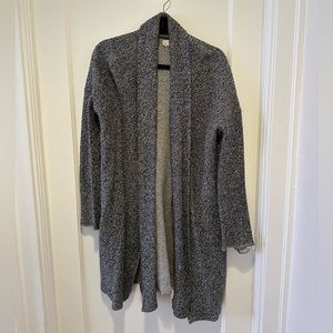 Sweater Cardigan with Attached Scarf
